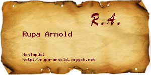Rupa Arnold névjegykártya